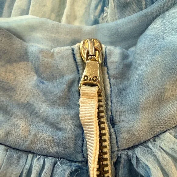 DOLCE & GABBANA Silk Skirt Blue Ruffle Mini Skirt Layered Lolita Skirt - Picture 6 of 8